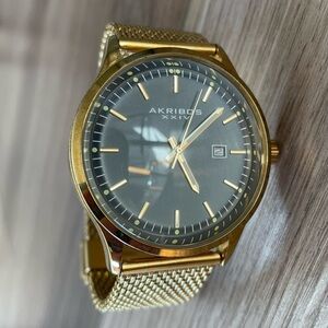 Men’s Akribos XXIV Gold Watch